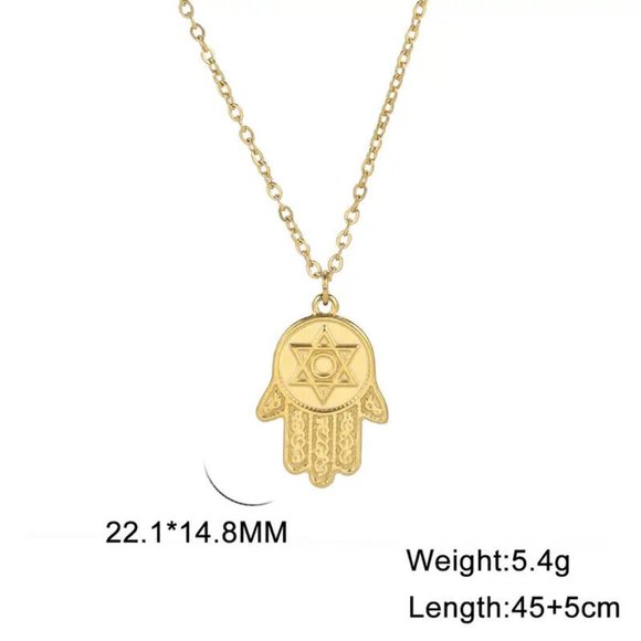 Evil Eye Good Luck Hamsa Star Of David Necklace Pendant Necklace Amulet - Picture 5 of 5